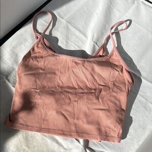 Athleta - Pink Ribbed Crop Top